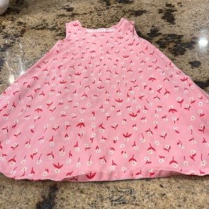 Hanna Andersson pink with sunflower shirt sleeve dress size 8